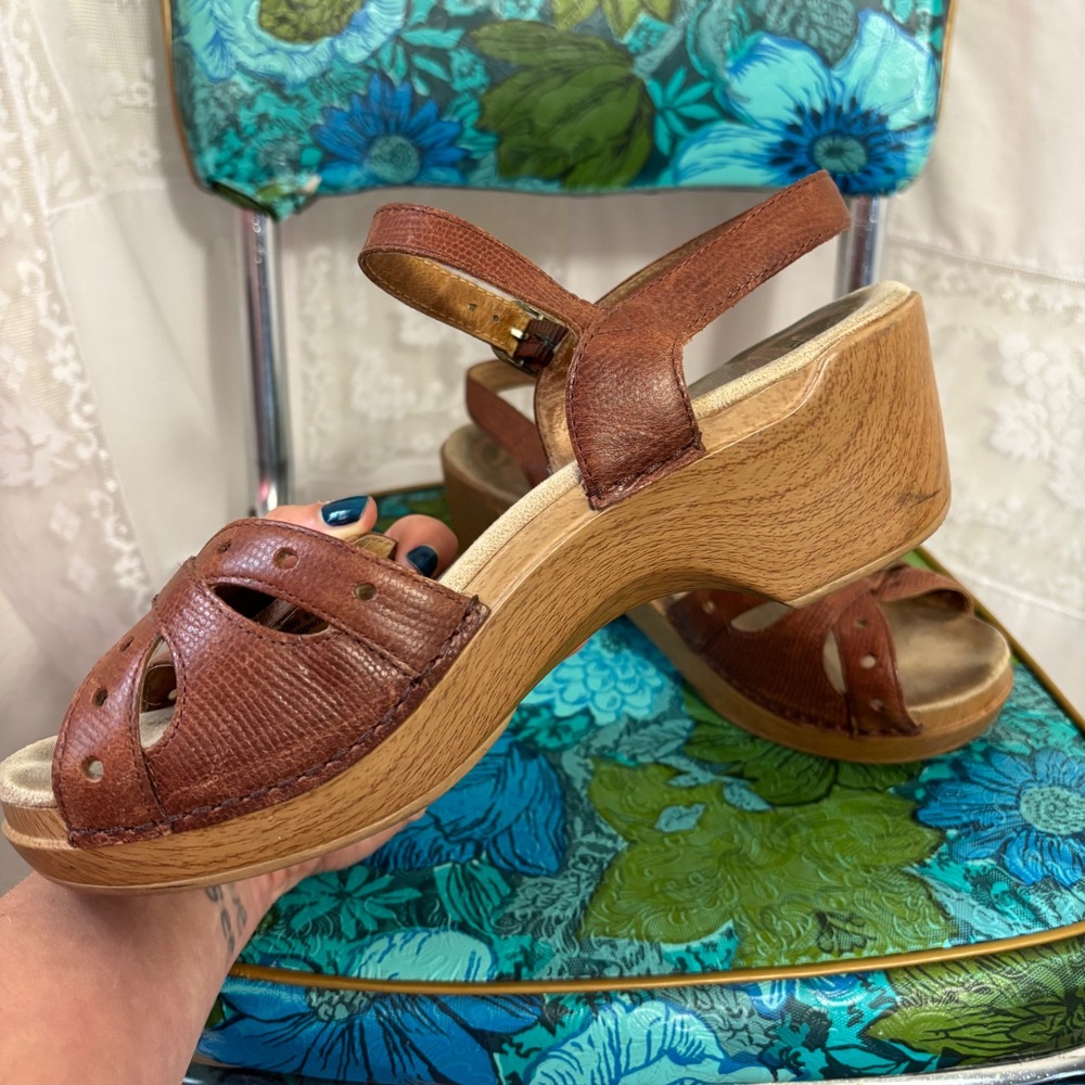Dansko Cognac Brown Leather Boho Sissy Sandals Women's EU Size 41 US 10.5-11 - Picture 3 of 10